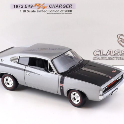 1:18 Classic Carlectables 1972 Chrysler E49 R/T Charger Mercury silver metallic 18138
