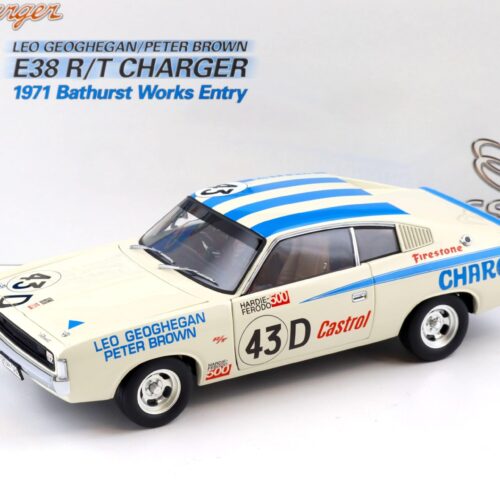 1:18 Classic Carlectables Chrysler E38 R/T Charger 1971 Bathurst Works Entry Geoghegan #43