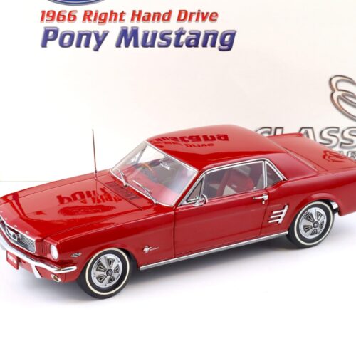 1:18 Classic Carlectables 1966 Ford Mustang Pony RHD Coupe red 18078