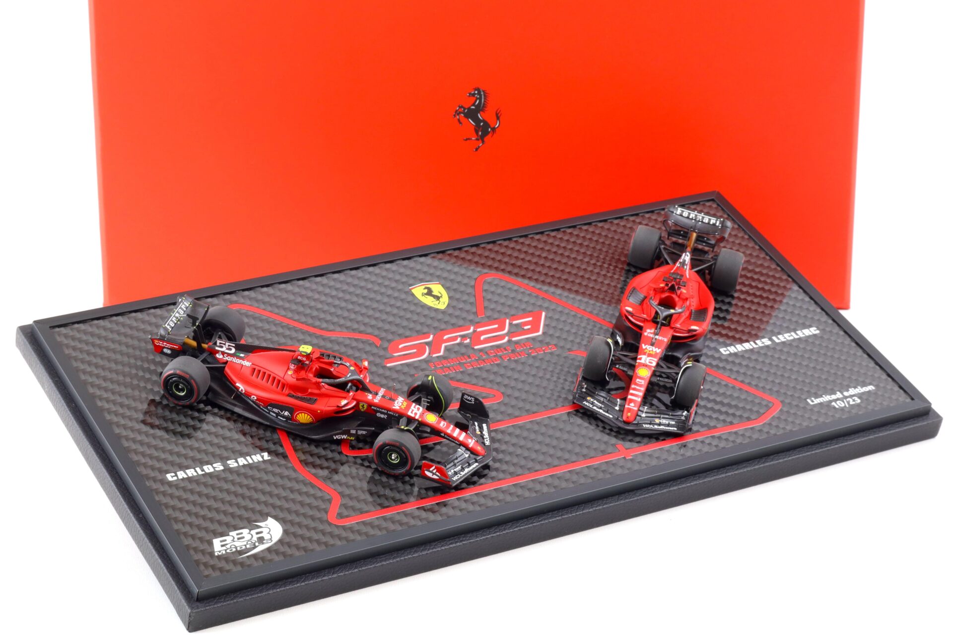1:43 BBR Ferrari SF23 GP Bahrain 2023 Leclerc/ Sainz Set of two cars - Limited 23 pcs.