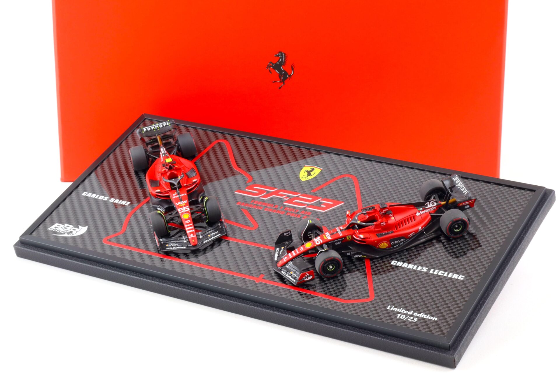 1:43 BBR Ferrari SF23 GP Bahrain 2023 Leclerc/ Sainz Set of two cars - Limited 23 pcs.