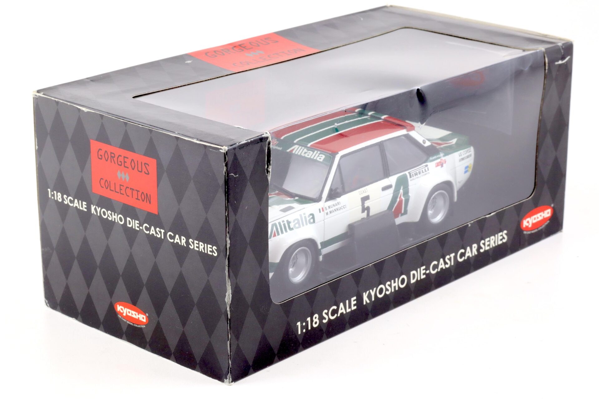 1:18 Kyosho Fiat 131 Abarth Rally Tour de Corse 1978 Alitalia #5 Munari 08371C