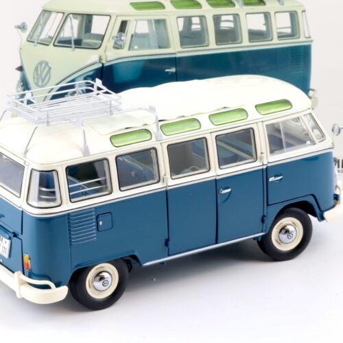1:18 Schuco VW T1b Samba Bus Wintersport blue/ white 450037600