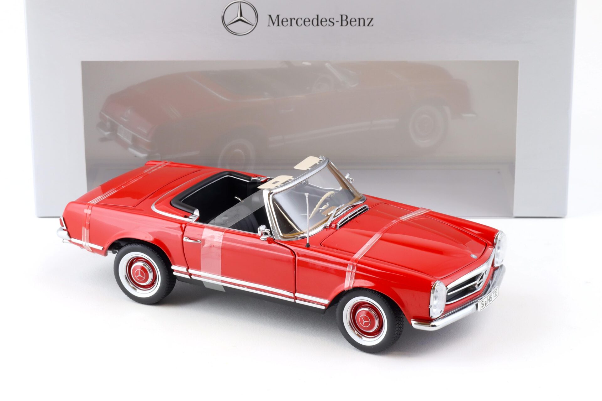 1:18 Norev Mercedes 230SL W112 Pagode red with black Hardtop DEALER VERSION