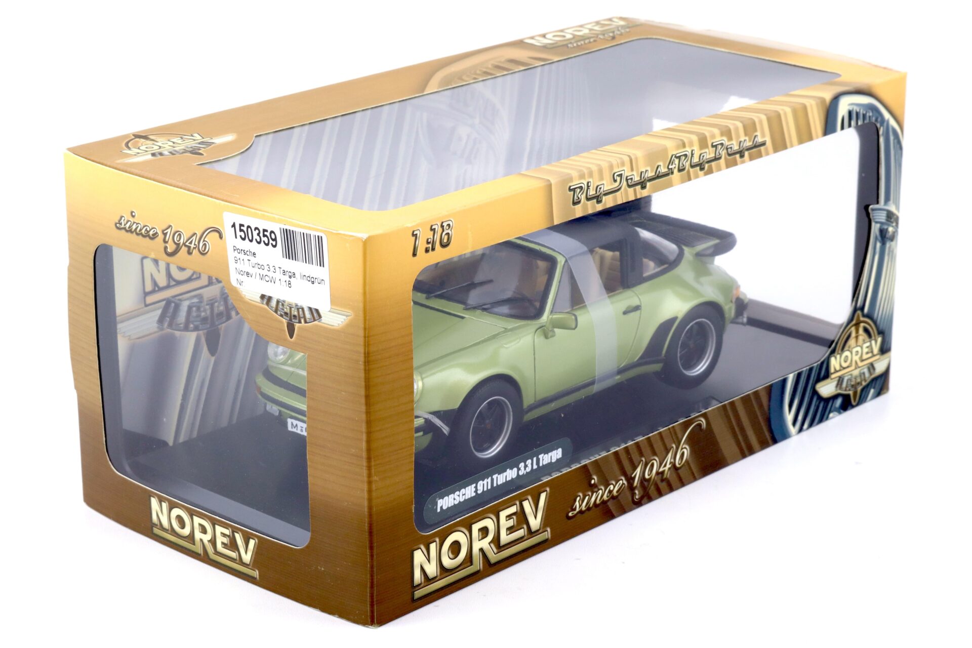 1:18 Norev Porsche 911 Turbo 3.3 Targa 1987 green metallic 187526