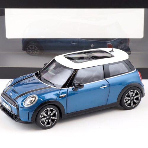 1:18 Norev Mini Cooper S 2021 Island blue/ white roof DEALER VERSION