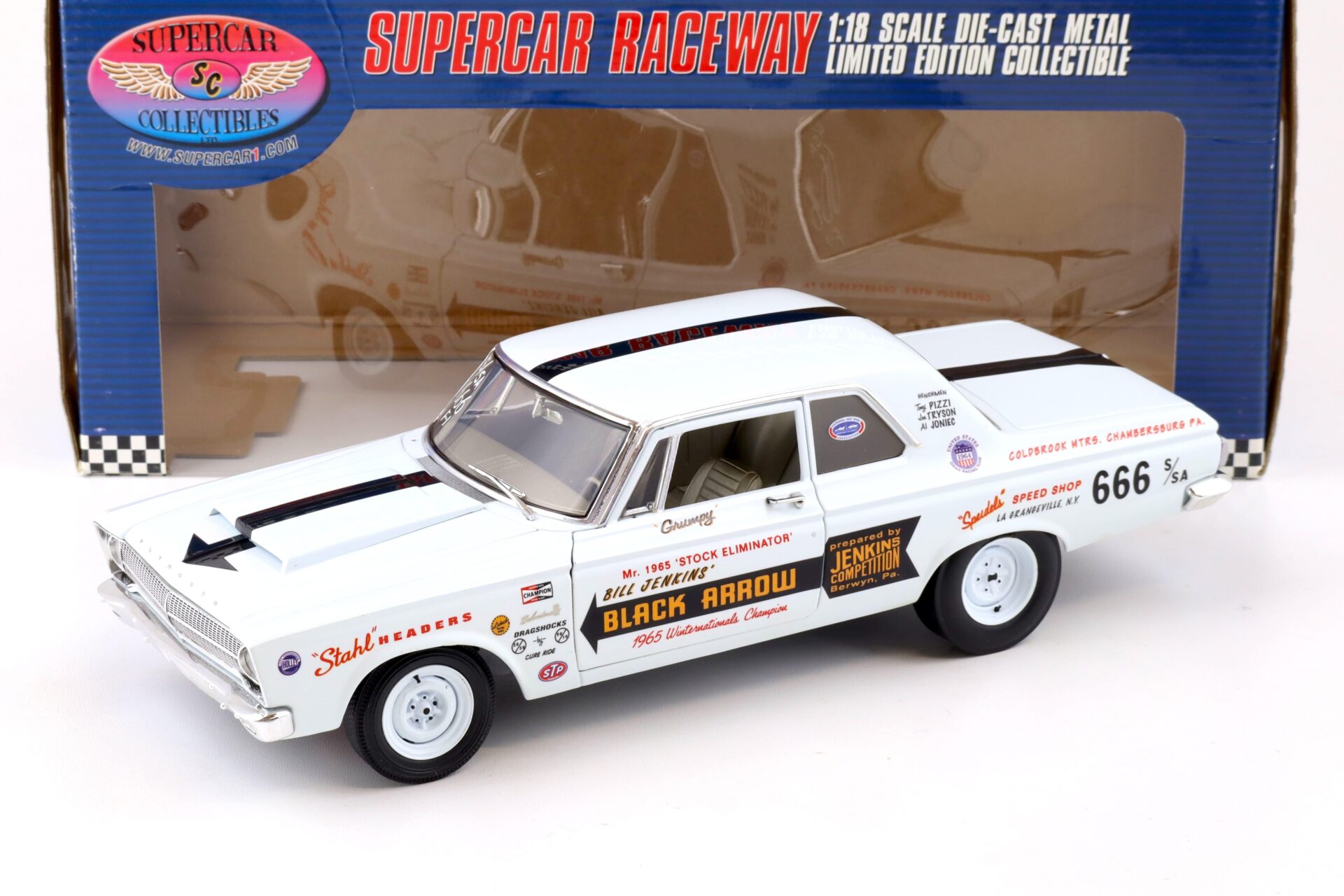ID 86804 orig.jpg 1:18 Highway61 Supercar 1965 Plymouth Hemi Belvedere Bill Grumpy Jenkins white 50524
