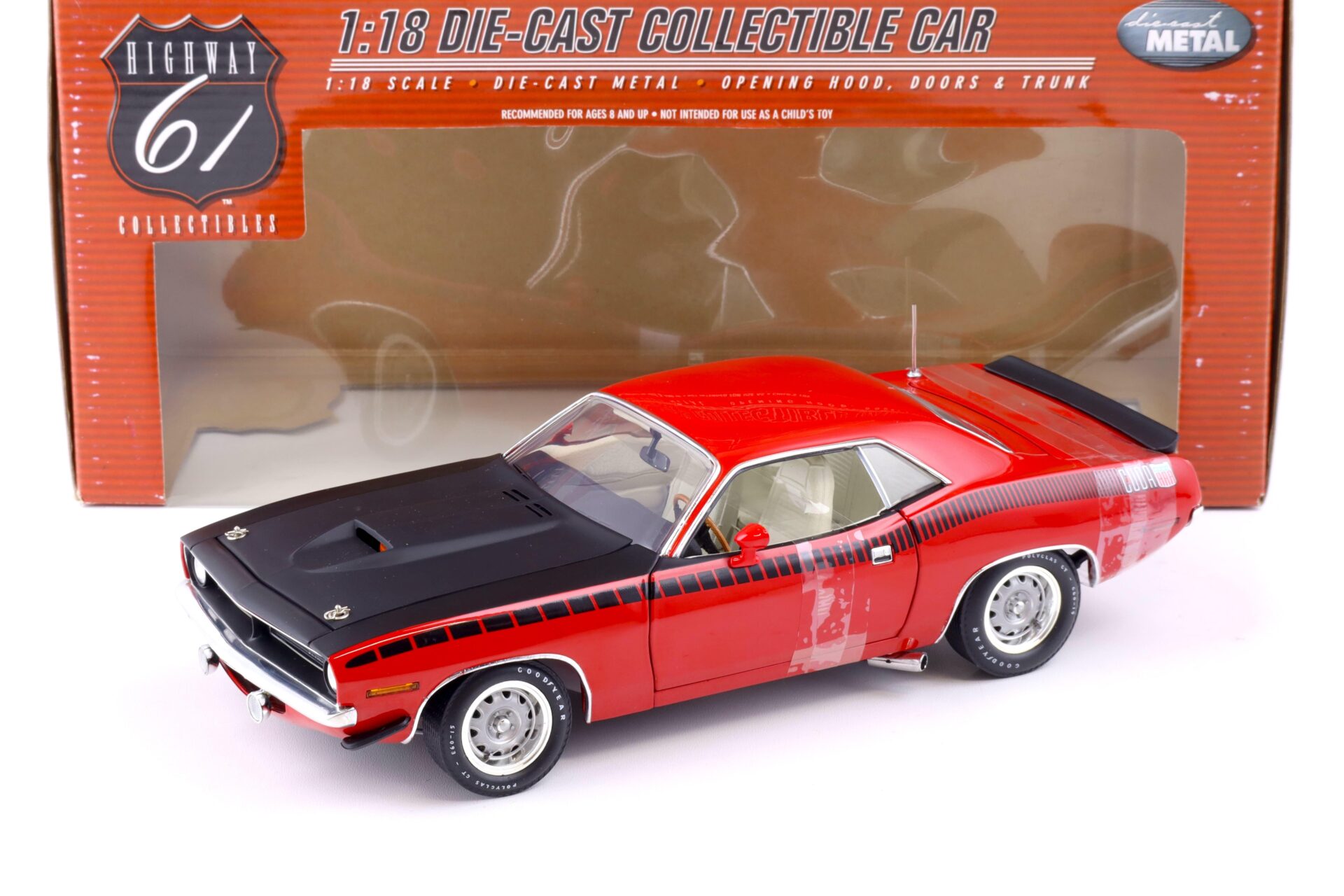 1:18 Highway61 Plymouth Cuda AAR Coupe 1970 red/ white interior 50468SC