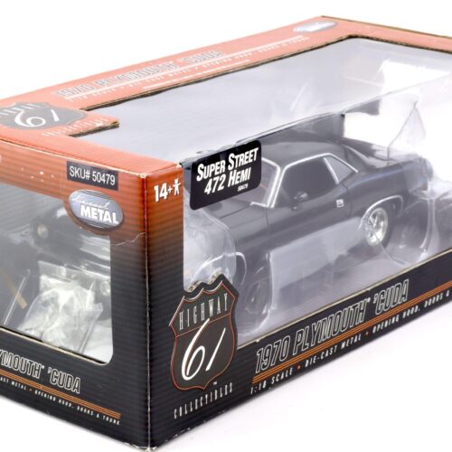 1:18 Highway61 Plymouth Cuda 427 Hemi Super Street Coupe 1970 black 50479 - Image 4