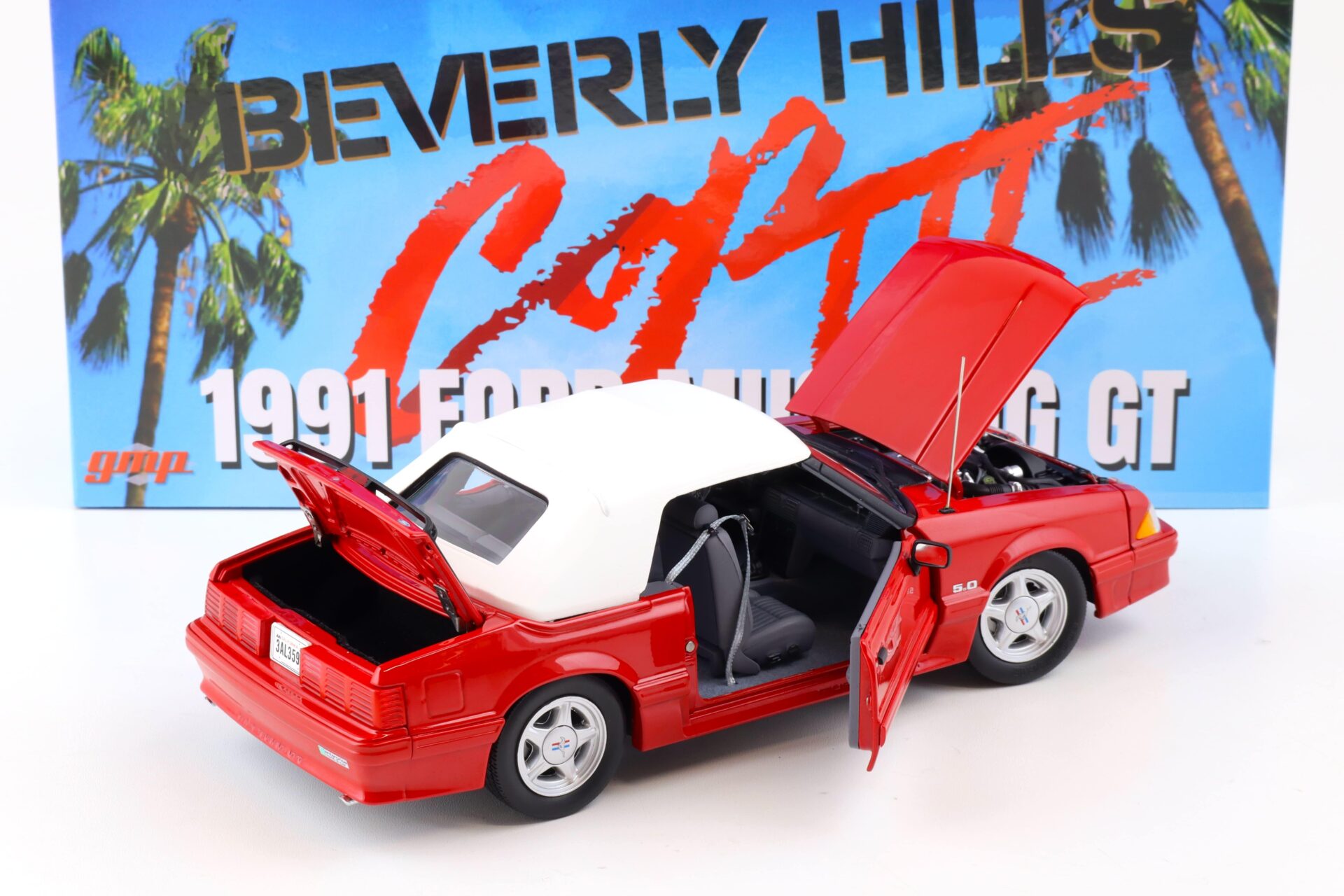 1:18 GMP 1991 Ford Mustang GT Convertible red Beverly Hills Cop III Axel Foley 18998