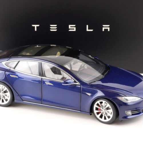 1:18 Original Tesla Model S P100D deep blue Diecast DEALER VERSION