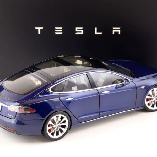 1:18 Original Tesla Model S P100D deep blue Diecast DEALER VERSION