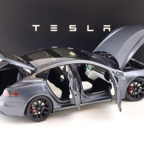 1:18 Original Tesla Model S P100D Midnight silver metallic Diecast DEALER VERSION