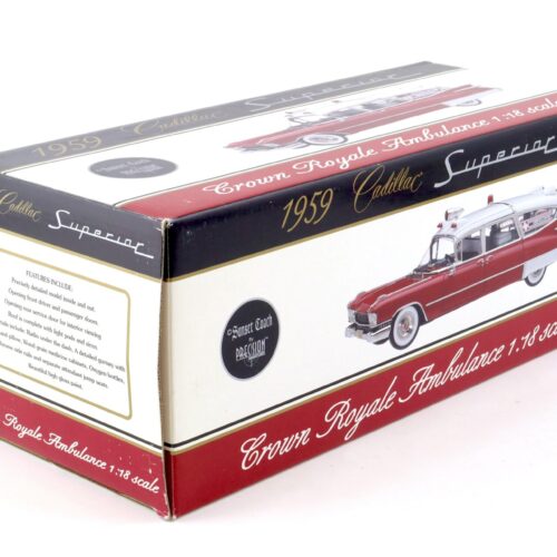 1:18 Sunset Coach Precision 1959 Cadillac Superior Crown Royal Ambulance red/ white