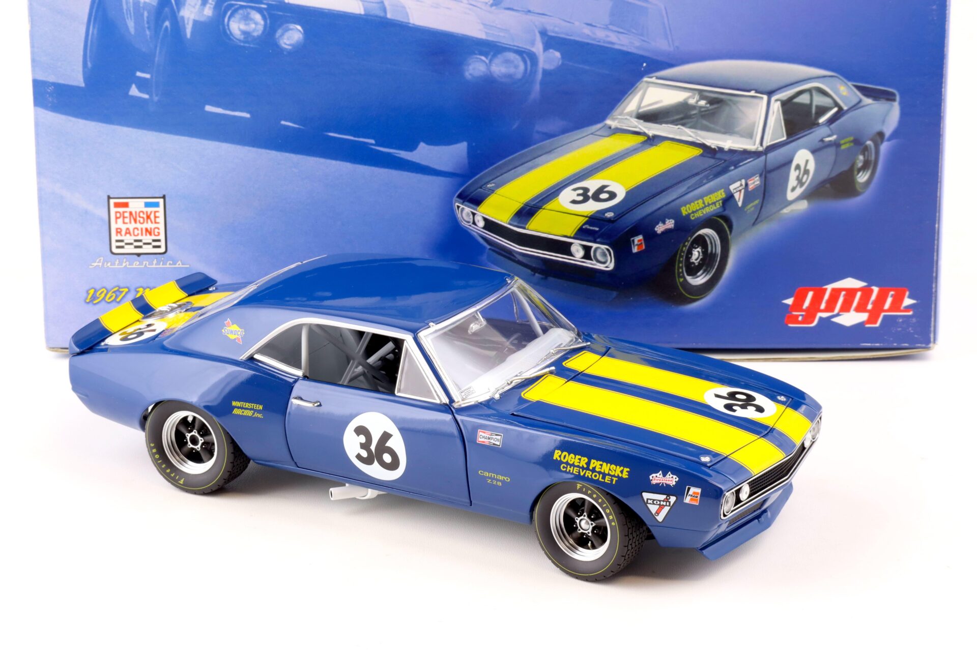 1:18 GMP 1967 Chevrolet Camaro Z28 Penske Mark Donohue #36 blue/ yellow