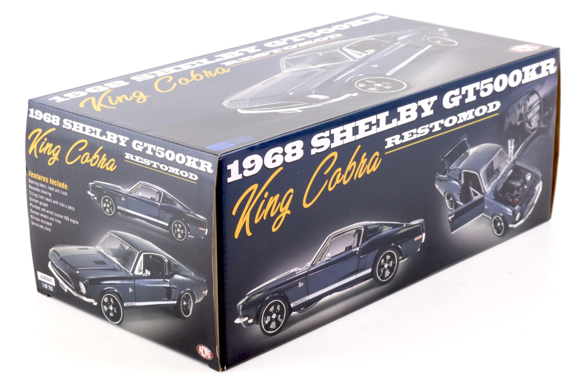 1:18 ACME 1968 Shelby GT500KR Restomod Coupe King Cobra dark blue A1801843