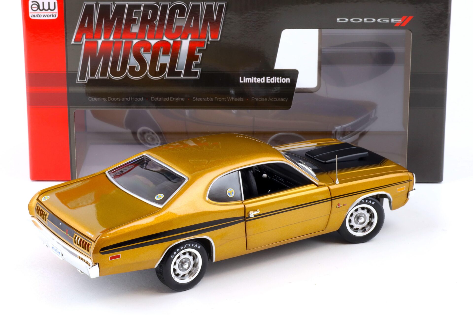 1:18 Auto World 1972 Dodge Demon GSS Supercharged Mr. Norm GY8 gold metallic
