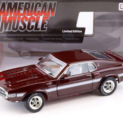 1:18 Auto World 1969 Shelby GT500 Mustang 2+2 Coupe MCACN Royal Maroon