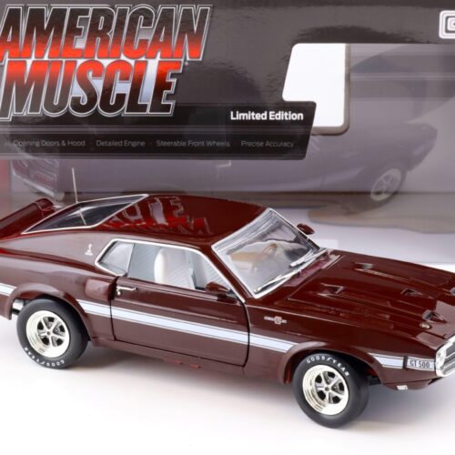 1:18 Auto World 1969 Shelby GT500 Mustang 2+2 Coupe MCACN Royal Maroon