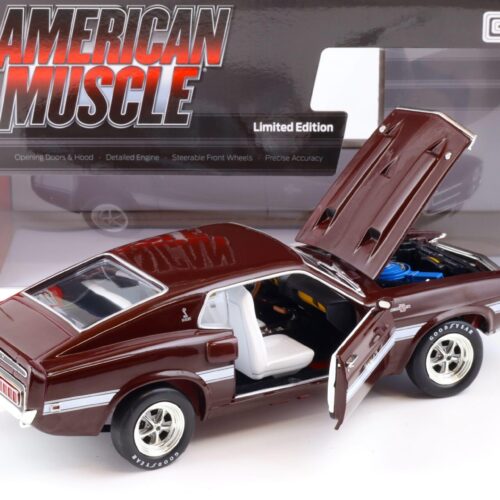 1:18 Auto World 1969 Shelby GT500 Mustang 2+2 Coupe MCACN Royal Maroon