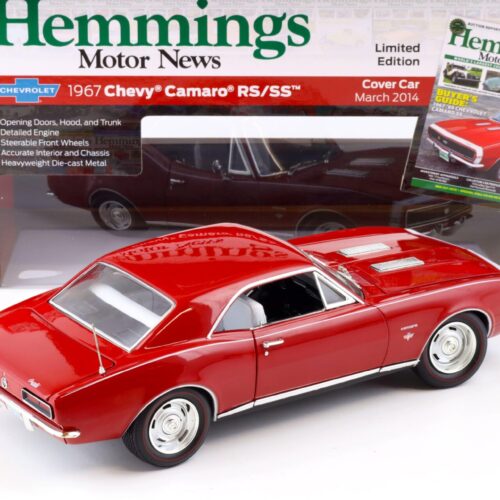 1:18 Auto World 1967 Chevrolet Camaro SS/RS Coupe Hemmings Bolero red