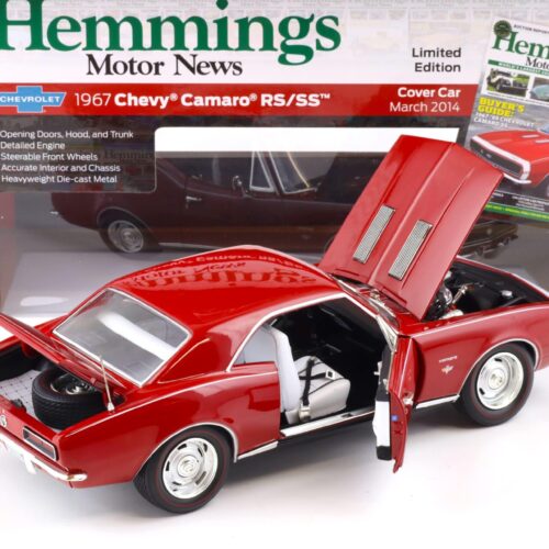 1:18 Auto World 1967 Chevrolet Camaro SS/RS Coupe Hemmings Bolero red