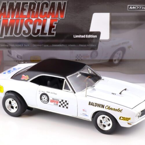 1:18 Auto World 1967 Baldwin Motion Chevrolet Camaro SS 427 Ermine white/ black