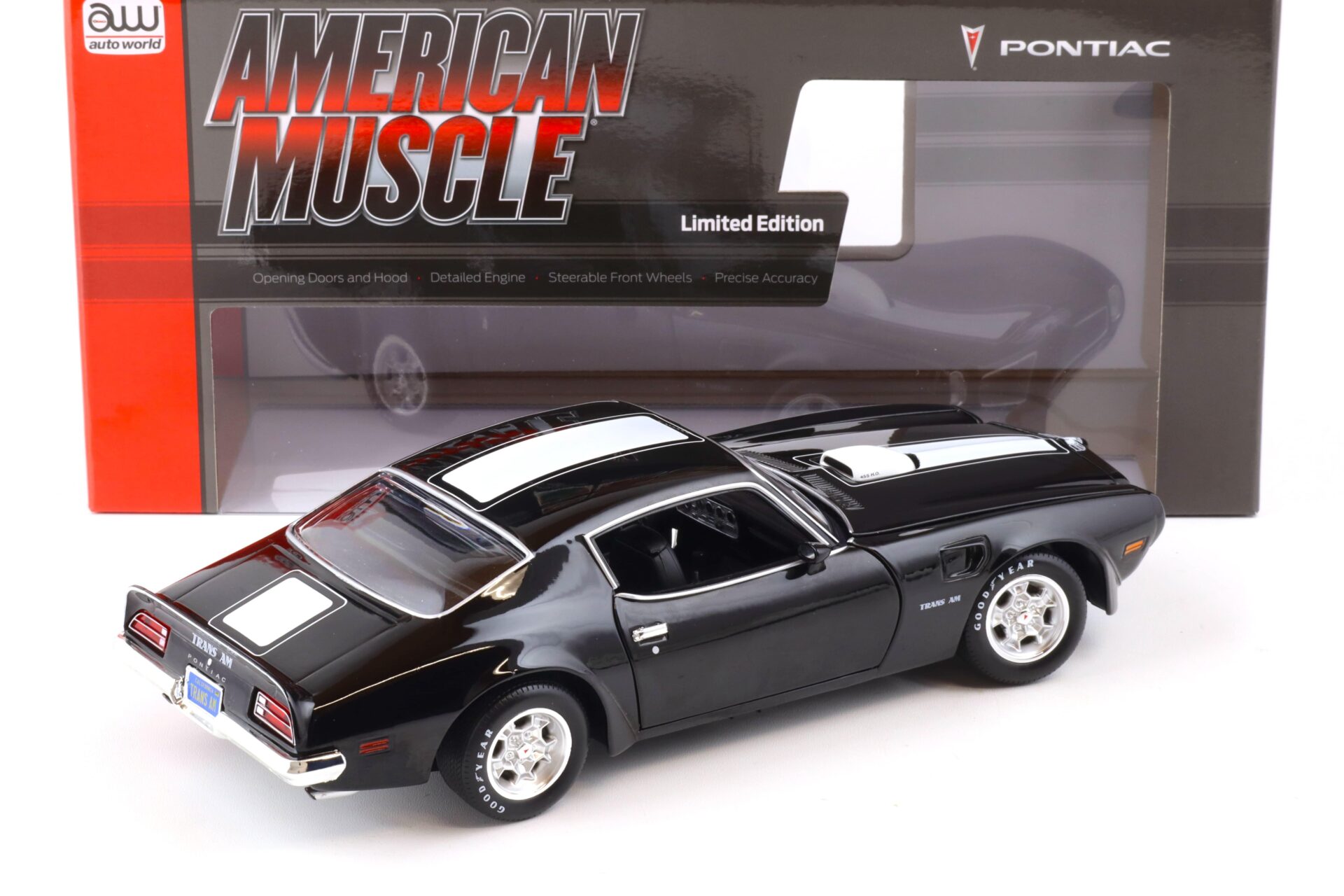 1:18 Auto World 1972 Pontiac Firebird T/A Trans Am Class of 72 Starlight black