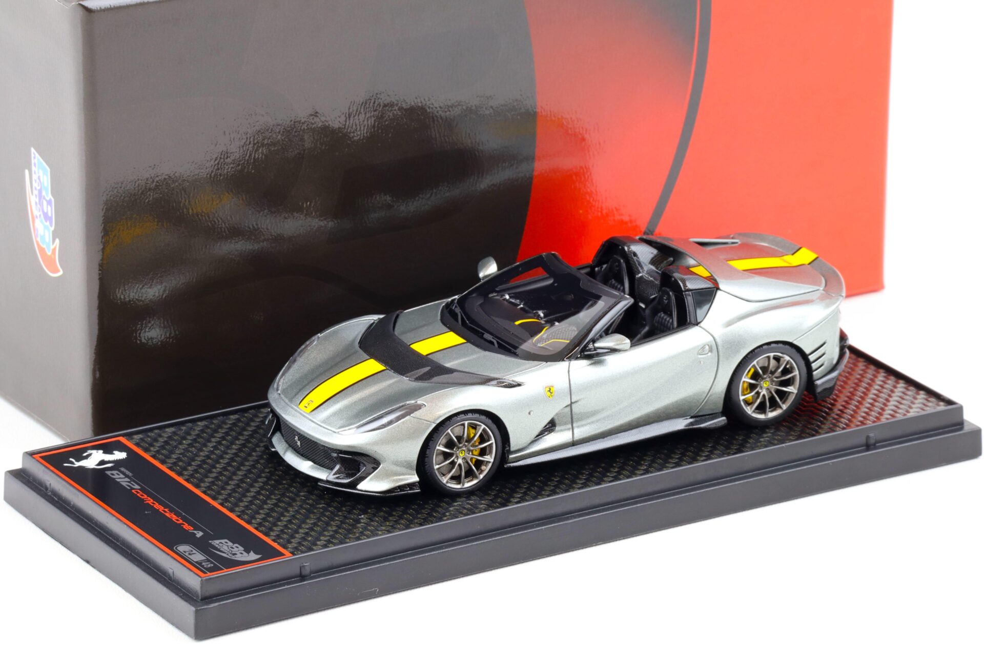 1:43 BBR Ferrari 812 Competizione A Grigio Coburn/ yellow stripe - Limited 48 pcs.
