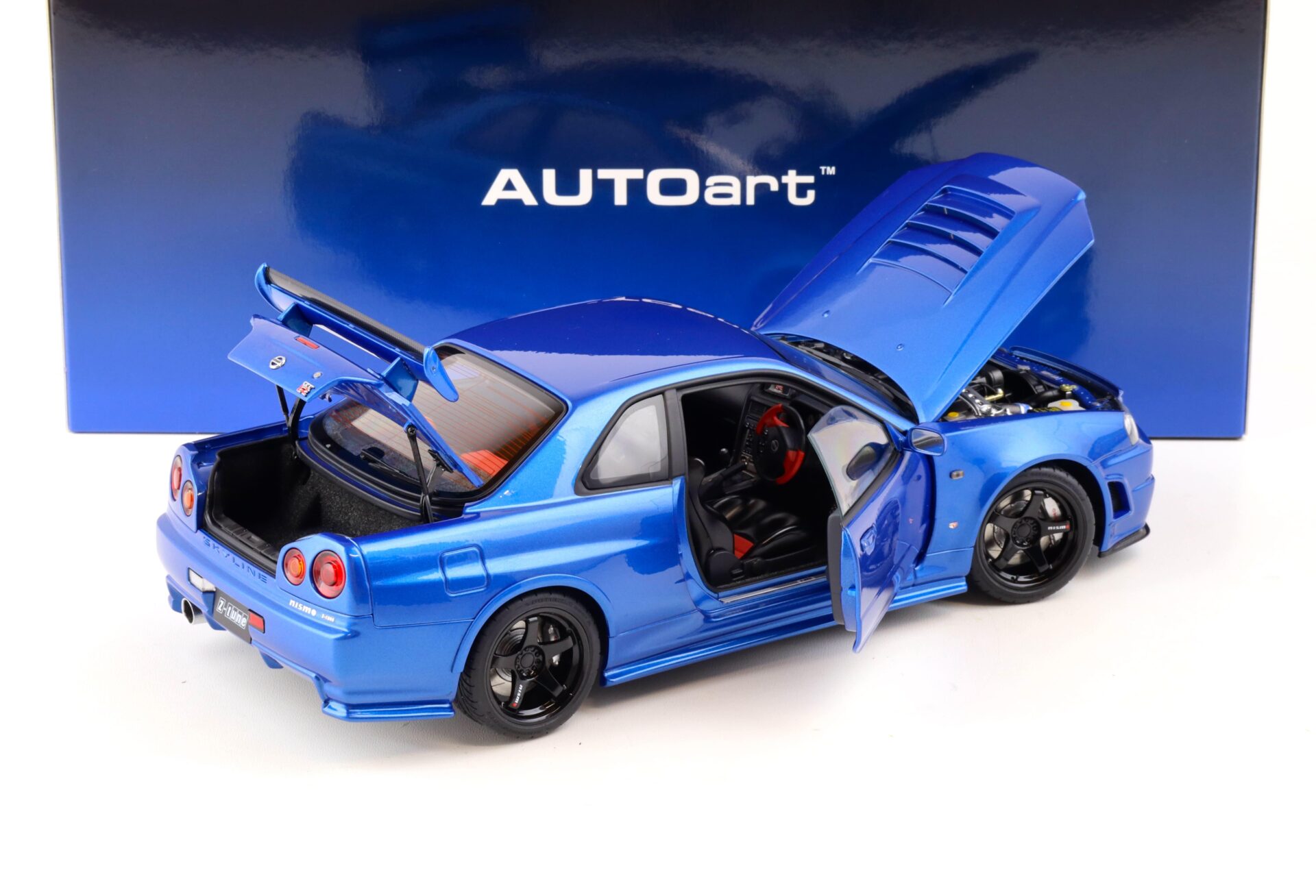 1:18 AUTOart Nissan Skyline GT-R (R34) Z-Tune 2005 Bayside blue 77462