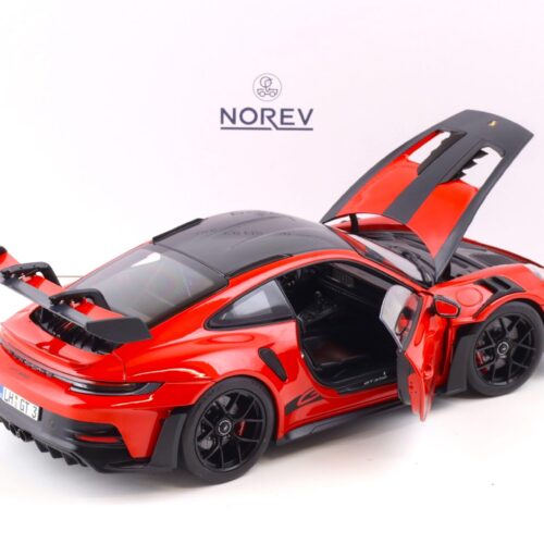 1:18 Norev Porsche 911 (992) GT3 RS Weissach Package 2022 Indisch red/ black wheels