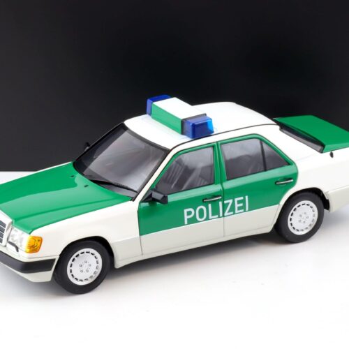 1:18 Norev Mercedes 230 E W124 Limousine 1992 POLIZEI white/ green DEALER VERSION