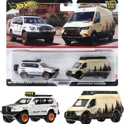 1:64 Hot Wheels 2024 Premium 2-Pack Toyota Land Cruiser + Mercedes Sprinter 979L
