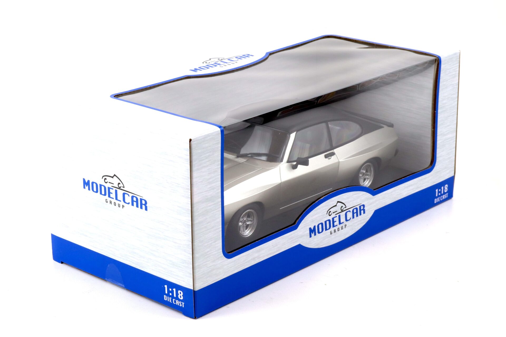1:18 MCG Ford Capri MK II X-Pack silver metallic/ black roof RHD 1975