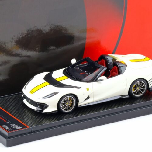 1:43 BBR Ferrari 812 Competizione A Bianco Avus/ yellow stripe - Limited 78 pcs.