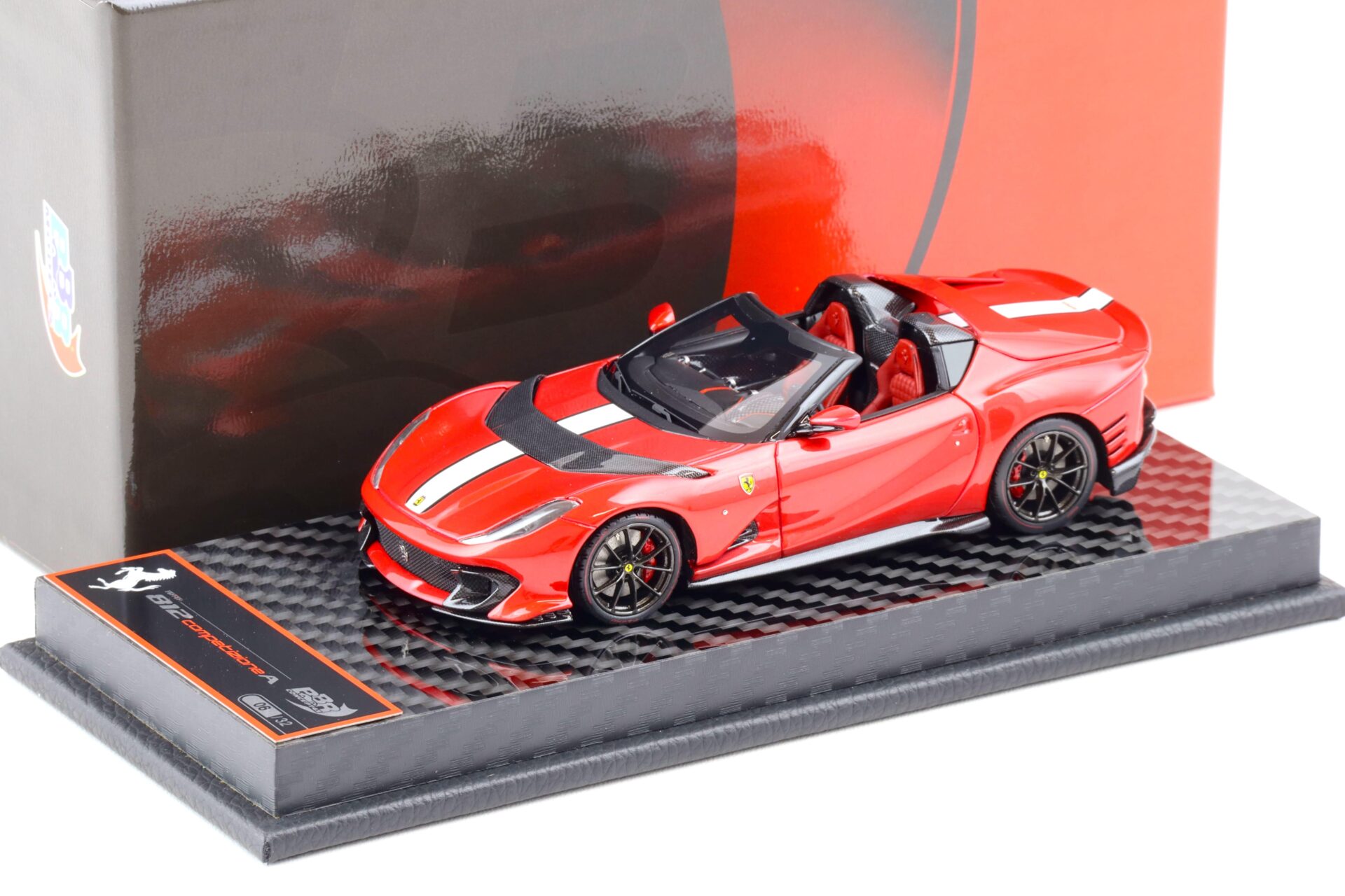 1:43 BBR Ferrari 812 Competizione A Rosso F1 2007 red/ Carbon base - Limited 32 pcs.
