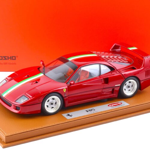 1:18 BBR Kyosho Ferrari F40 metallic red/ Italian Flag with Showcase - Limited 78 pcs.