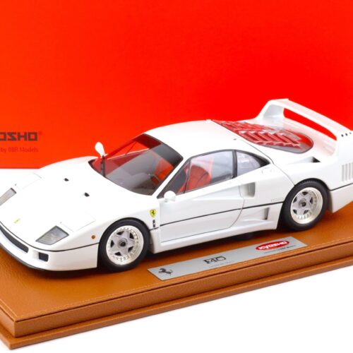 1:18 BBR Kyosho Ferrari F40 metallic white with Showcase - Limited 78 pcs.
