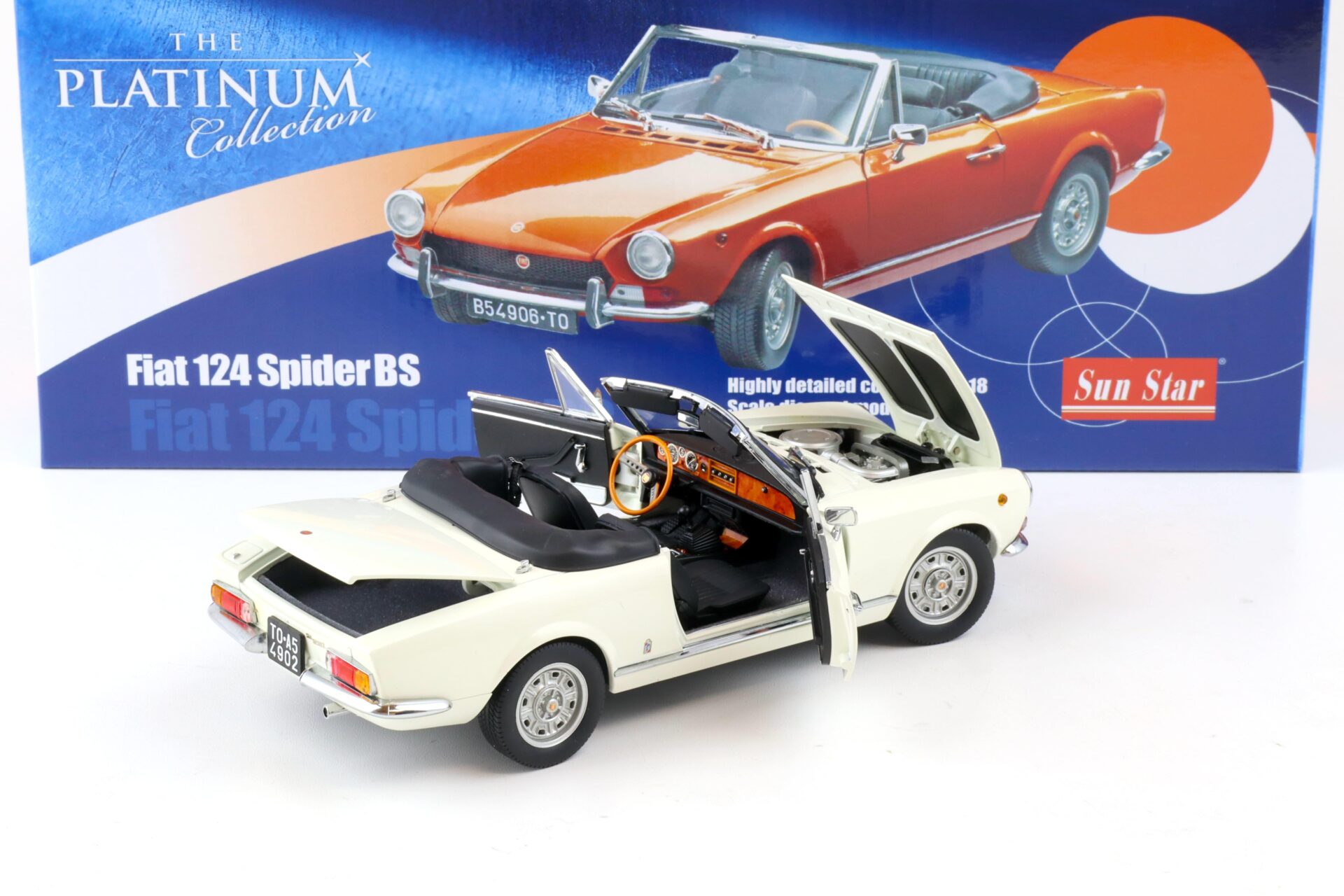 1:18 Sun Star 1967 Fiat 124 Spider AS Bianco white 4902