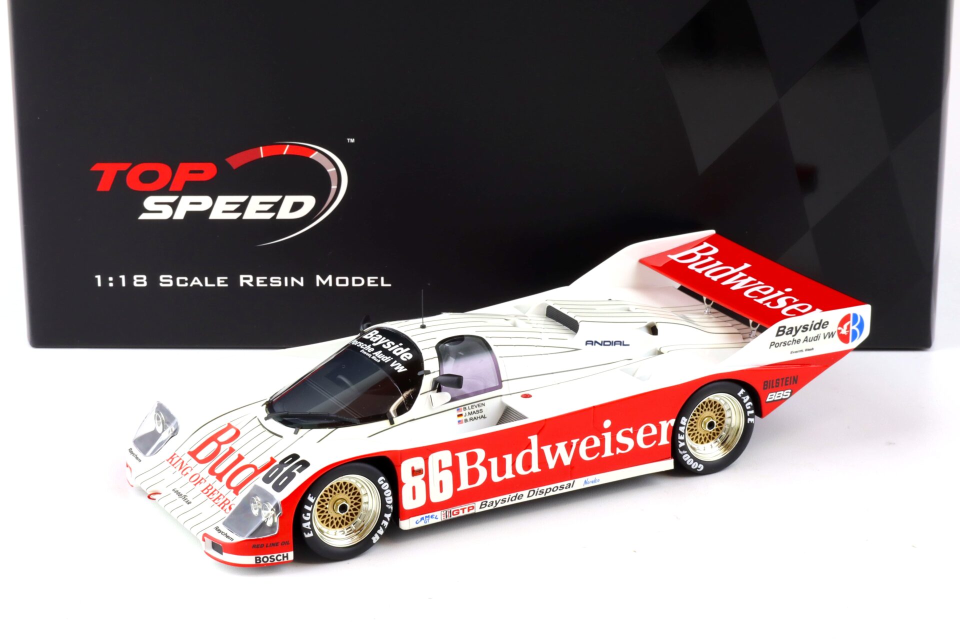 1:18 Top Speed Porsche 962 #86 Bayside Disposal Racing 1987 Sebring 12h Winner TS0332
