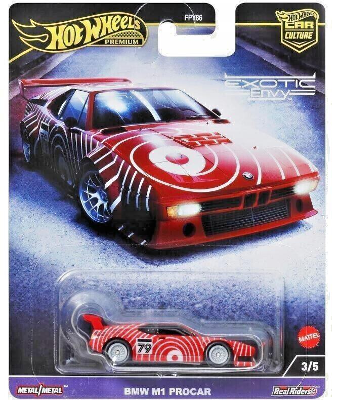 1:64 Hot Wheels Premium 2024 Exotic Envy Real Riders HKC79 BMW M1 Procar