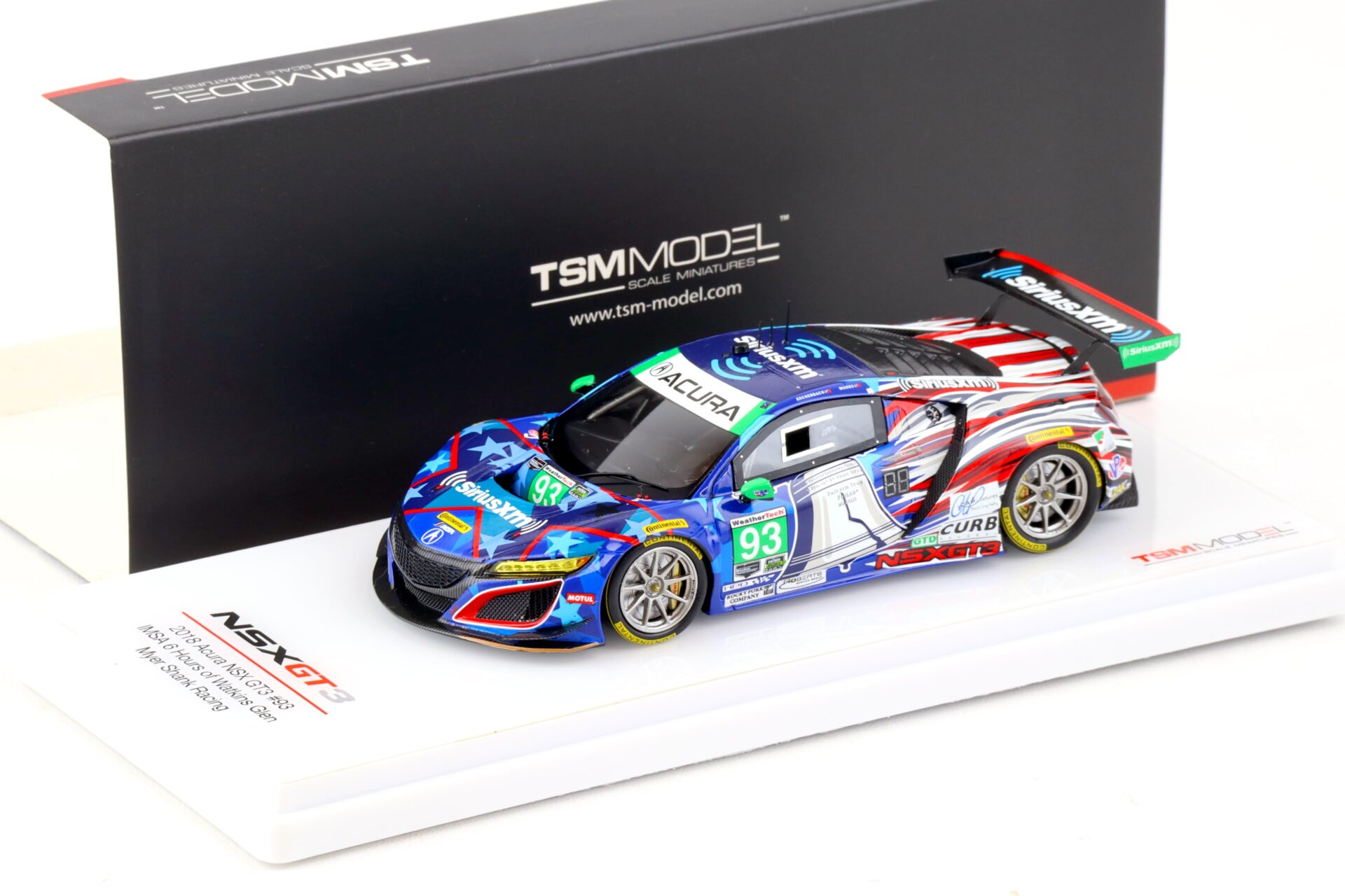 1:43 TSM Model 2018 Acura NSX GT3 #93 IMSA 6h of Watkins Glen Liberty Bell TSM430416