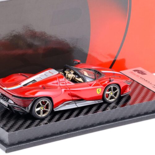 1:43 BBR Ferrari SP3 Daytona Serie Icona Rosso Fuoco Gloss/ French stripe CARBON BASE - Limited 37 pcs.