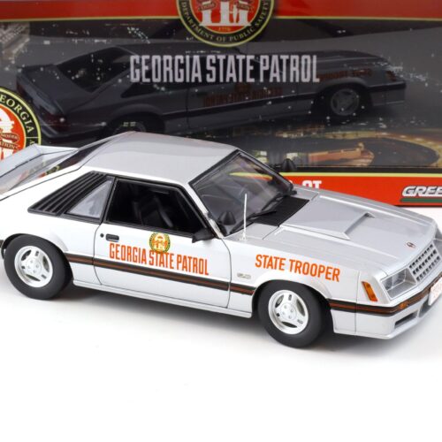 1:18 Greenlight 1982 Ford Mustang GT 5.0 Coupe SSP Georgia State Patrol State Trooper