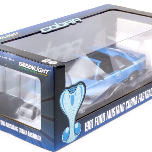 1:18 Greenlight 1981 Ford Mustang Cobra Fastback T-Top medium blue