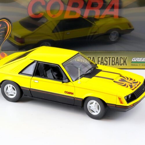 1:18 Greenlight 1979 Ford Mustang Cobra Fastback Coupe bright yellow - Image 2