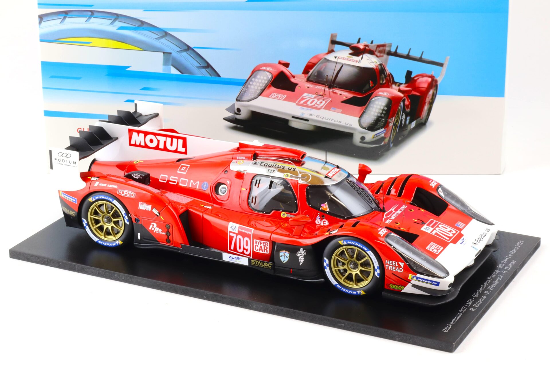 1:18 Spark Glickenhaus 007 LMH #709 - 5th Le Mans 24h 2021 red Motul
