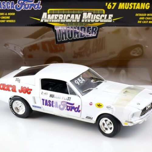 1:18 ERTL Tasca 1967 Ford Mustang GT Coupe Cobra Jet SS/E Hubert Platt white