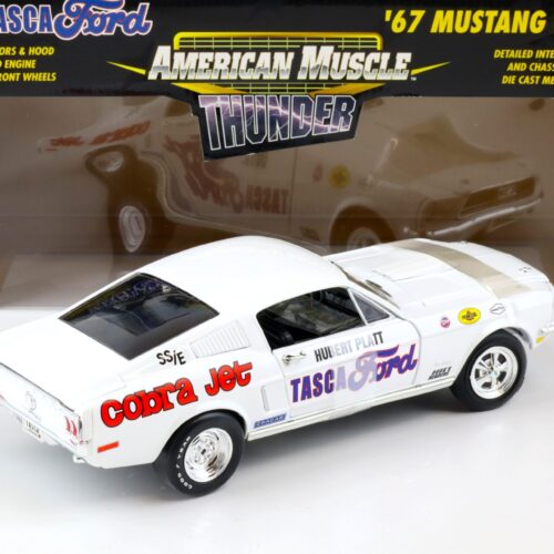 1:18 ERTL Tasca 1967 Ford Mustang GT Coupe Cobra Jet SS/E Hubert Platt white