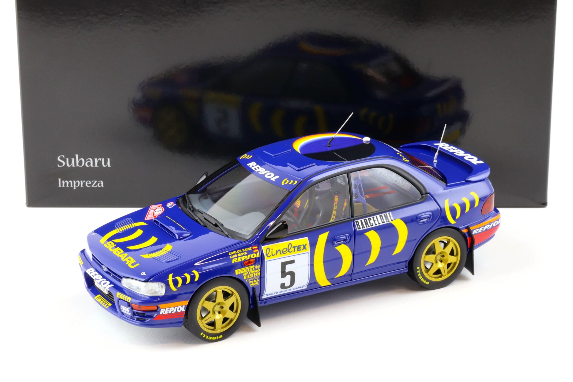 1:18 Kyosho Subaru Impreza 1995 Rallye Monte Carlo #5 Sainz/ Moya Repsol